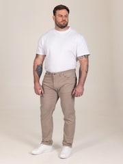 D555 Cream Kelvin Tapered Fit Five Pocket Stretch Twill Chinos With Peach Finish - Image 2 of 9