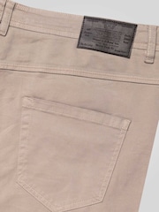 D555 Cream Kelvin Tapered Fit Five Pocket Stretch Twill Chinos With Peach Finish - Image 9 of 9