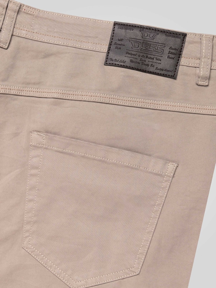 D555 Cream Kelvin Tapered Fit Five Pocket Stretch Twill Chinos With Peach Finish - Image 9 of 9 D555 Cream Kelvin Tapered Fit Five Pocket Stretch Twill Chinos With Peach Finish - Image 9 of 9