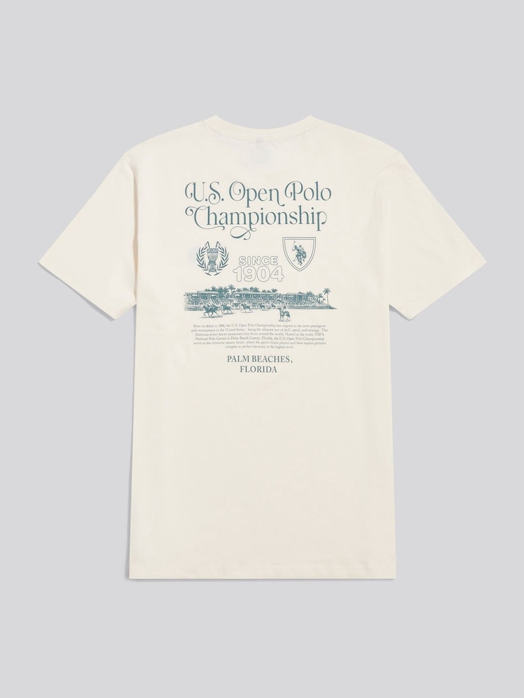 U.S. Polo Assn. Cream Open Championship Graphic T-Shirt - Image 2 of 4 U.S. Polo Assn. Cream Open Championship Graphic T-Shirt - Image 2 of 4