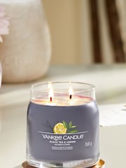 Yankee Candle Grey Signature Medium Jar Tea Lemon Scented Candle - Image 1 of 4