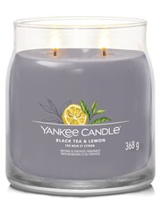Yankee Candle Grey Signature Medium Jar Tea Lemon Scented Candle - Image 3 of 4