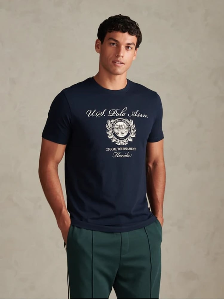 U.S. Polo Assn συλλογικό τουρνουά στόχου Κοντομάνικο μπλουζάκι με γραφικά - Εικόνα 1 από 7