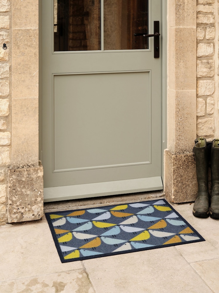 Hug Rug Blue Outdoor Lintu Doormat by Scion - Image 1 of 4 Hug Rug Blue Outdoor Lintu Doormat by Scion - Image 1 of 4