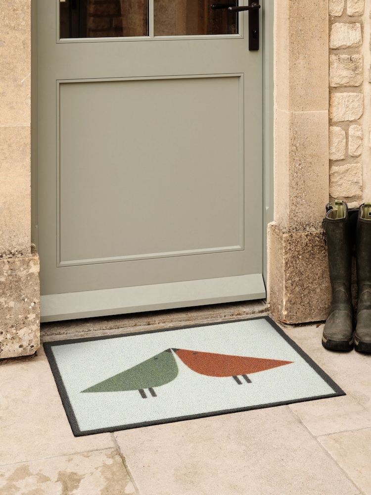 Hug Rug Green Outdoor Lintu Doormat by Scion - Image 1 of 4 Hug Rug Green Outdoor Lintu Doormat by Scion - Image 1 of 4