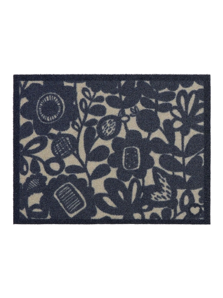 Hug Rug Dark Navy Outdoor Kukkia Doormat by Scion - Image 2 of 4 Hug Rug Dark Navy Outdoor Kukkia Doormat by Scion - Image 2 of 4