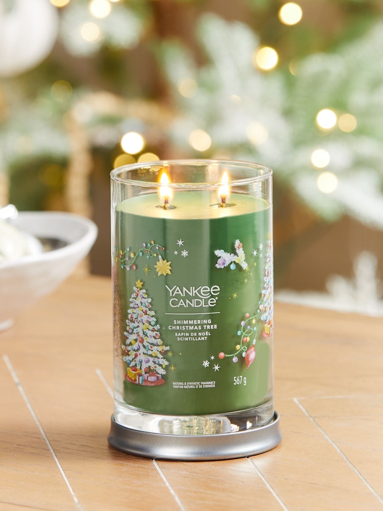 Yankee Candle Green Signature Large Tumbler Shimmering Christmas Tree Scented Candle - Image 3 of 3