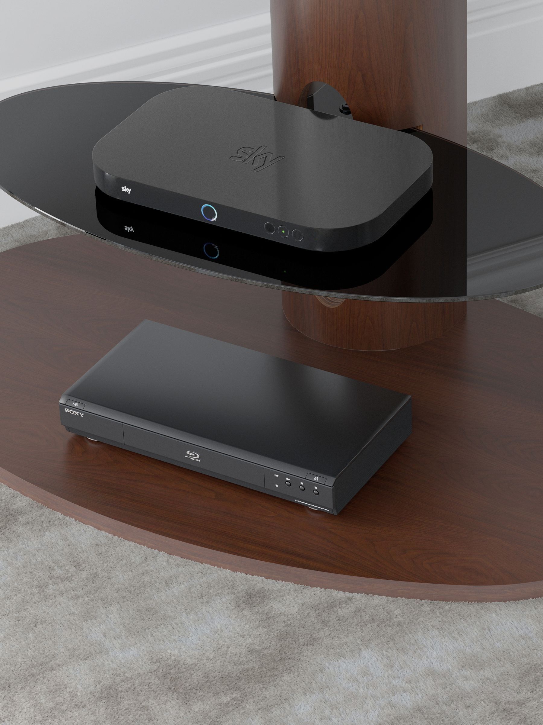 Buy AVF Walnut Brown Chepstow 930 Pedestal TV Stand from the Next