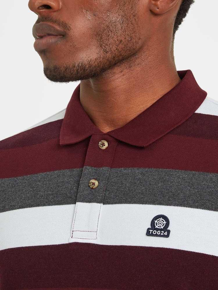 Tog 24 Maroon Flaxby Deep Port Polo T-Shirt - Image 4 of 8