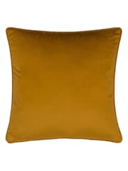 Wylder Yellow House Of Bloom Poppy Floral Velvet Piped Cushion - Image 4 of 5
