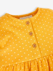 JoJo Maman Bébé Mustard Yellow Duck Appliqué Button Front Dress - Image 2 of 3