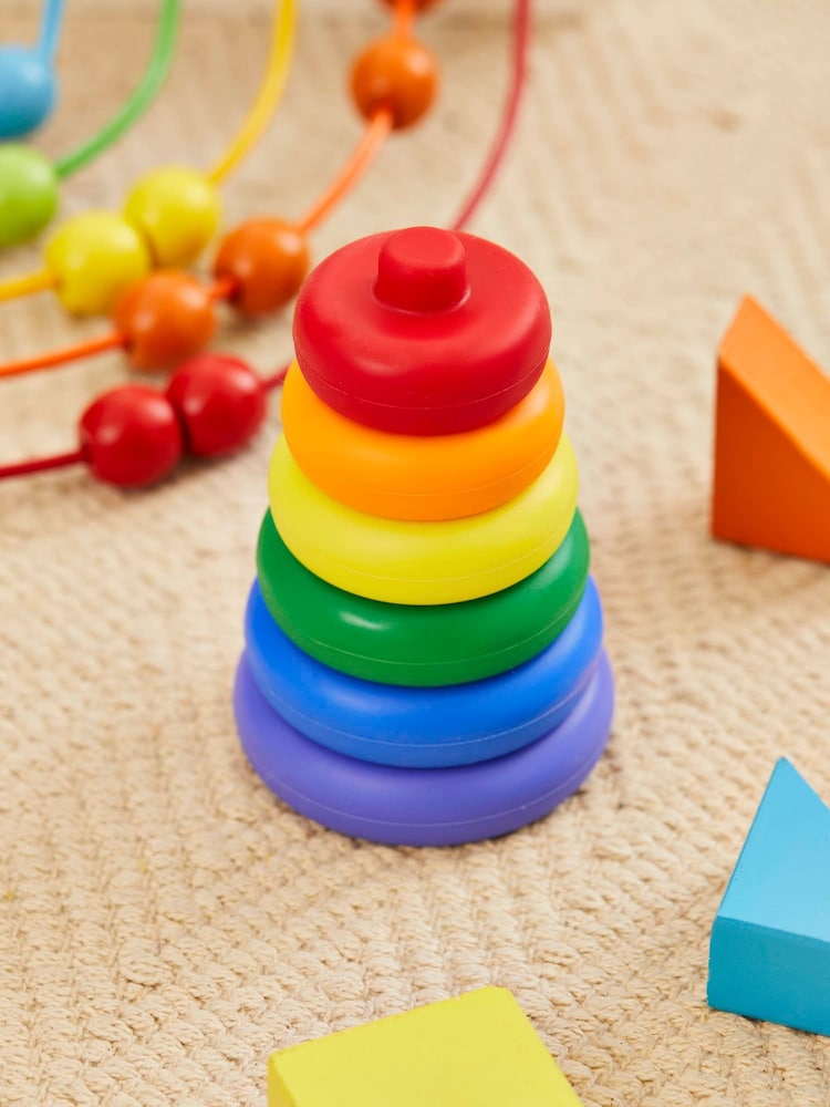 JoJo Maman Bébé Silicone Rainbow Stacking Tower - Image 1 of 7