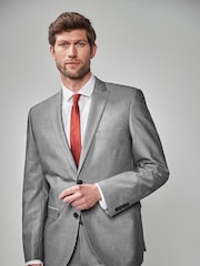 Light Grey Tailored Fit Two Button Suit Jacket - Image 1 of 11