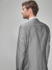 Light Grey Tailored Fit Two Button Suit Jacket - Image 2 of 11