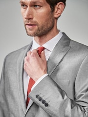 Light Grey Tailored Fit Two Button Suit Jacket - Image 5 of 11
