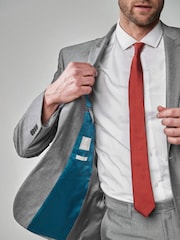 Light Grey Tailored Fit Two Button Suit Jacket - Image 6 of 11