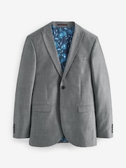 Light Grey Tailored Fit Two Button Suit Jacket - Image 7 of 11