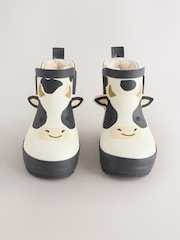 Black/White Cow Warm Lined Ankle Wellies - Image 6 of 7