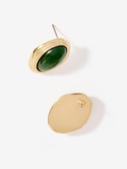 Mint Velvet Green Resin Oval Earrings - Image 3 of 4