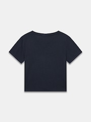 Mint Velvet Blue Linen Blend V-Neck T-Shirt - Image 7 of 7