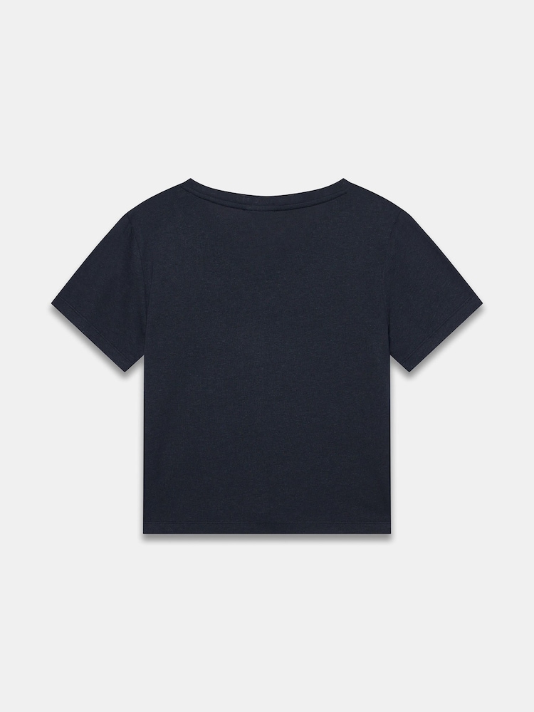 Mint Velvet Blue Linen Blend V-Neck T-Shirt - Image 7 of 7 Mint Velvet Blue Linen Blend V-Neck T-Shirt - Image 7 of 7