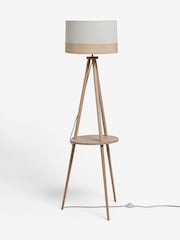 Natural Malmo Shelved Wood Tripod Floor Lamp - Image 4 of 9