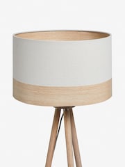 Natural Malmo Shelved Wood Tripod Floor Lamp - Image 5 of 9