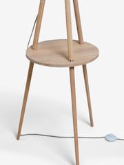 Natural Malmo Shelved Wood Tripod Floor Lamp - Image 6 of 9