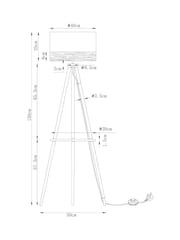 Natural Malmo Shelved Wood Tripod Floor Lamp - Image 9 of 9