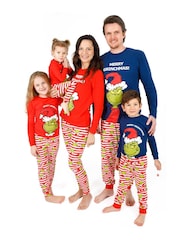 Vanilla Underground Blue 100% Cotton The Grinch Unisex Merry Grinchmas Christmas Slogan Long Sleeve Long Leg Pyjamas Set - Image 5 of 5