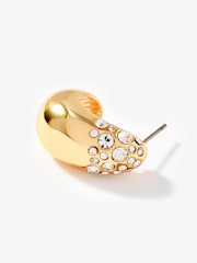 Mint Velvet Gold Tone Pave Curved Earrings - Image 4 of 4