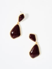 Mint Velvet Red Resin Statement Earrings - Image 3 of 4