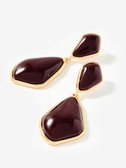 Mint Velvet Red Resin Statement Earrings - Image 4 of 4