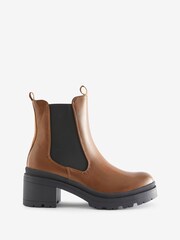 Novo Brown Lila Mid Heel Chelsea Ankle Boots - Image 2 of 3
