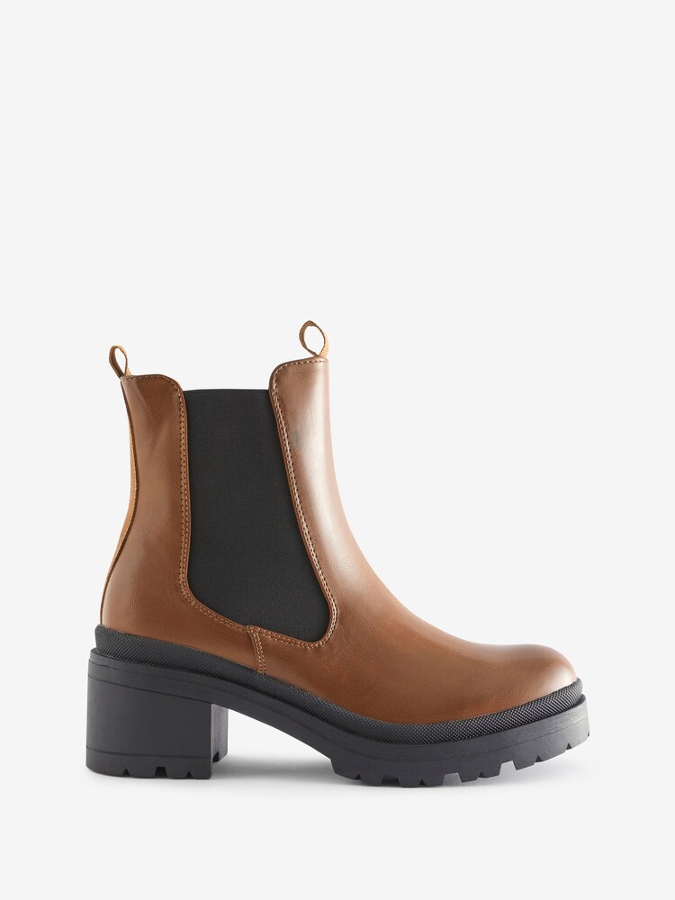 Novo Brown Lila Mid Heel Chelsea Ankle Boots - Image 2 of 3