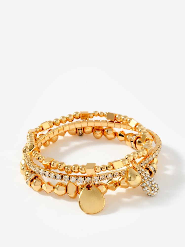 Mint Velvet Gold Tone Mixed Bracelet Set - Image 2 of 4