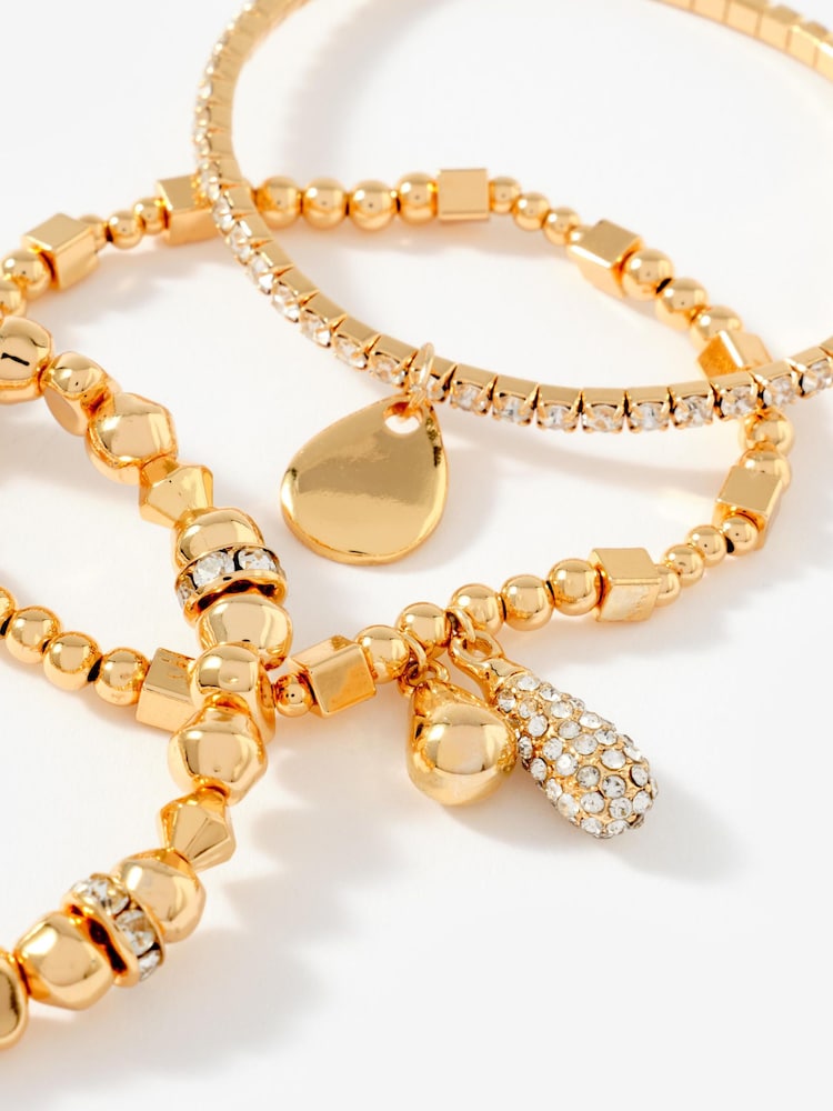 Mint Velvet Gold Tone Mixed Bracelet Set - Image 4 of 4