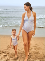 JoJo Maman Bébé Blue Lemon No Nappy Swimsuit - Image 3 of 7
