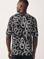 Black Snake Print T-Shirt - Image 2 of 7
