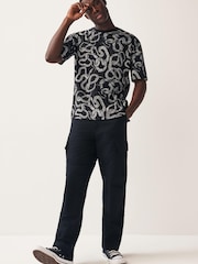 Black Snake Print T-Shirt - Image 3 of 7