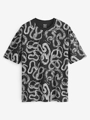 Black Snake Print T-Shirt - Image 5 of 7