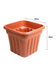 Wham Set of 3 Brown Garden Vista 49cm Plastic Square Planters - Image 3 of 4