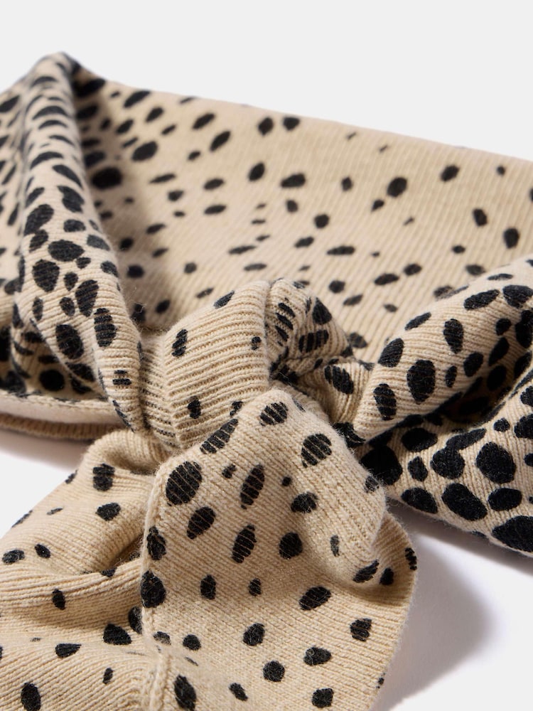 Mint Velvet Natural Animal Print Knit Scarf - Image 2 of 3 Mint Velvet Natural Animal Print Knit Scarf - Image 2 of 3