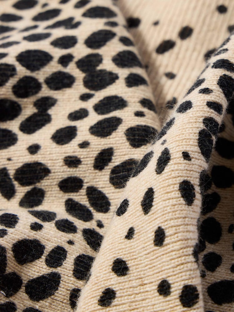 Mint Velvet Natural Animal Print Knit Scarf - Image 3 of 3 Mint Velvet Natural Animal Print Knit Scarf - Image 3 of 3