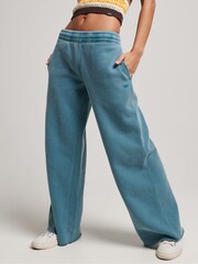 Modrá chrómová - Superdry Tepláky Wash Straight - Obrázok 1 z 4