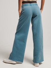 Modrá chrómová - Superdry Tepláky Wash Straight - Obrázok 2 z 4