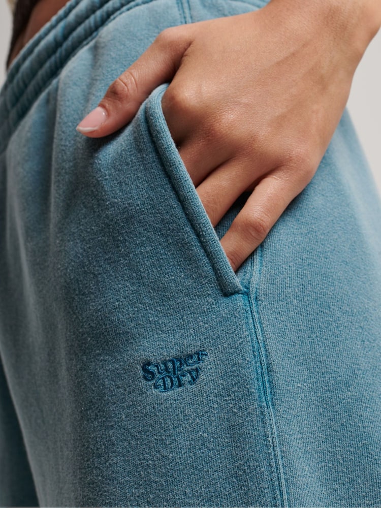 Modrá chrómová - Superdry Tepláky Wash Straight - Obrázok 4 z 4