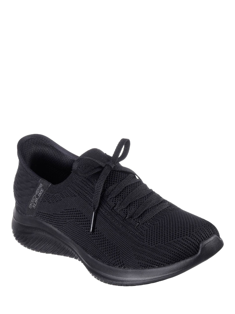 Skechers Black Wide Fit Ultra Flex 3.0 - Brilliant Trainers - Image 2 of 3 Skechers Black Wide Fit Ultra Flex 3.0 - Brilliant Trainers - Image 2 of 3