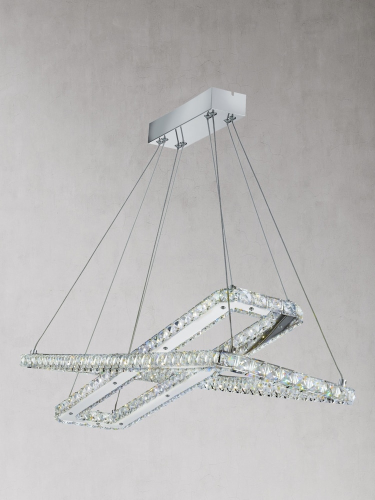 Searchlight Chrome Cluster Crystal Ceiling Light - Image 1 of 1 Searchlight Chrome Cluster Crystal Ceiling Light - Image 1 of 1