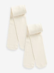Cream Baby Tights 2 Pack (0mths-2yrs) - Image 1 of 2
